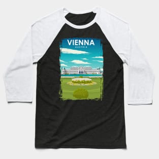 Vienna Austria Vintage Minimal Retro Travel Poster Baseball T-Shirt